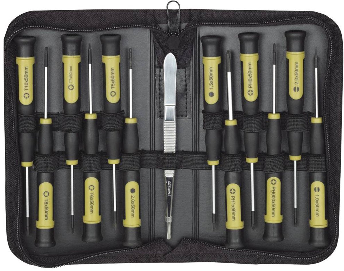 Proxxonindustrial - mikro-skruetrækkersæt 13 stykker, etui (7 20) * - pr22720 - modelbyggesæt, hobbybyggelegetøj til børn, modelmaling og tilbehør