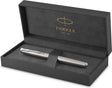 Parker sonnet fyldepen | rustfrit stål med palladiumkant | medium nib | gaveindpakning