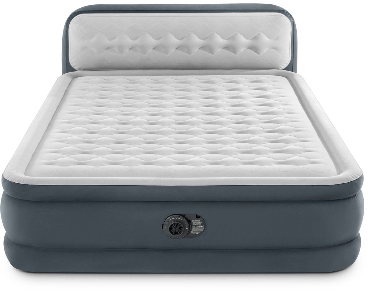 Intex queen ultra plys sengegavl luftseng med indbygget pumpe - 203x152x46cm
