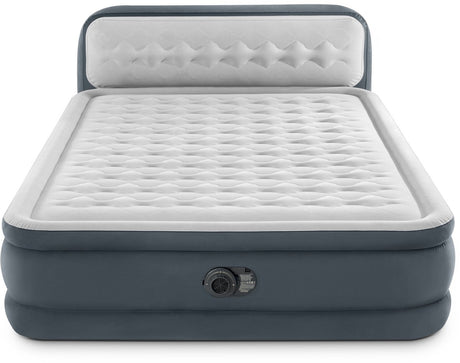 Intex queen ultra plys sengegavl luftseng med indbygget pumpe - 203x152x46cm