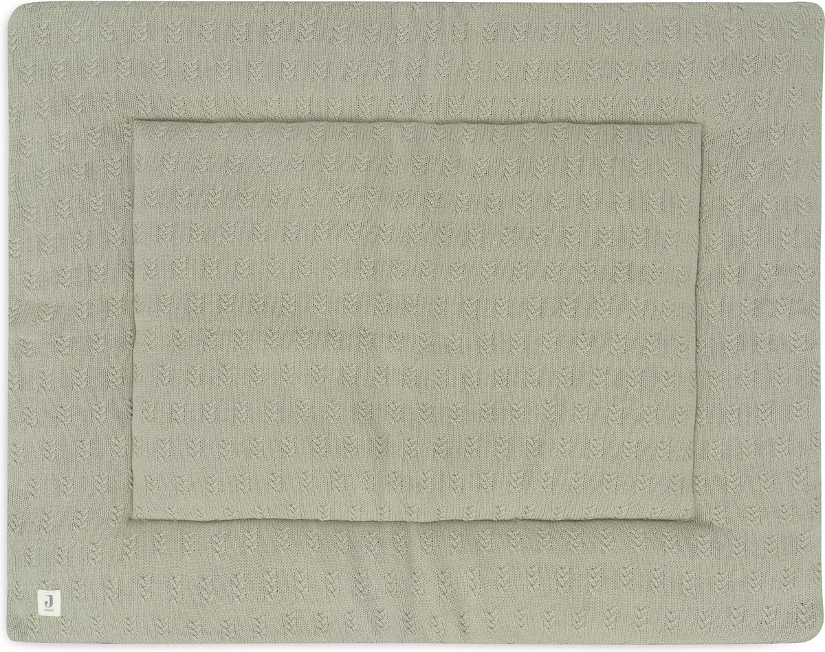Jollein - boxkleed 75x95cm - speelkleed baby - grain knit - olive green