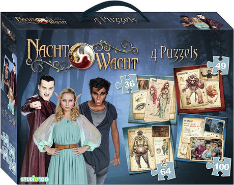 Night Watch 4 i 1 puslespil - 36 49 64 100 brikker