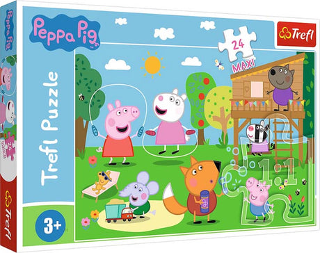 Trefl peppa gris puslespil - sjov i græsset - 24 brikker.