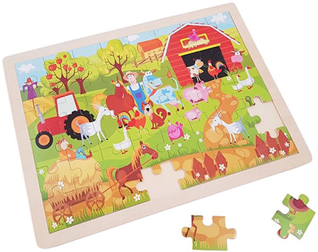 Playwood træ puslespil ramme gård 48 stykker