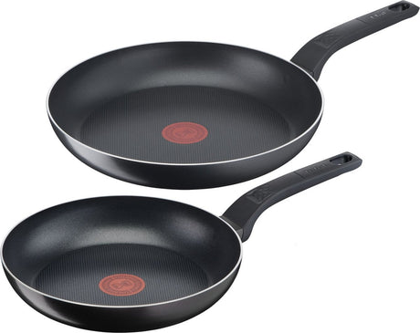 Tefal easy cook clean - bradepandesæt - ø24 og ø28 cm - ikke egnet til induktion - non-stick belægning - aluminium - sort