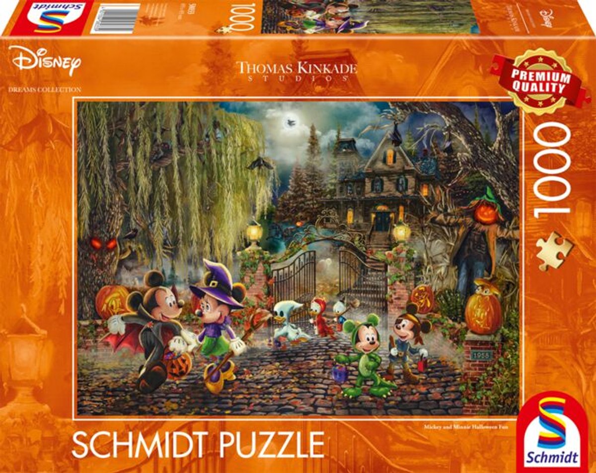 999games schmidt puslespil - disney, mickey minnie halloween sjov - thomas kinkade studios samling - 1000 brikker