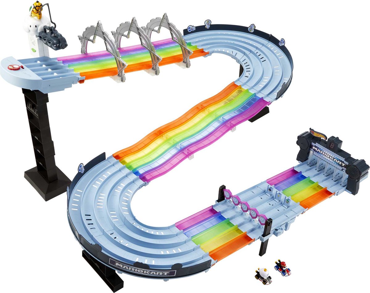 Hot wheels mario kart rainbow racing sæt legesæt