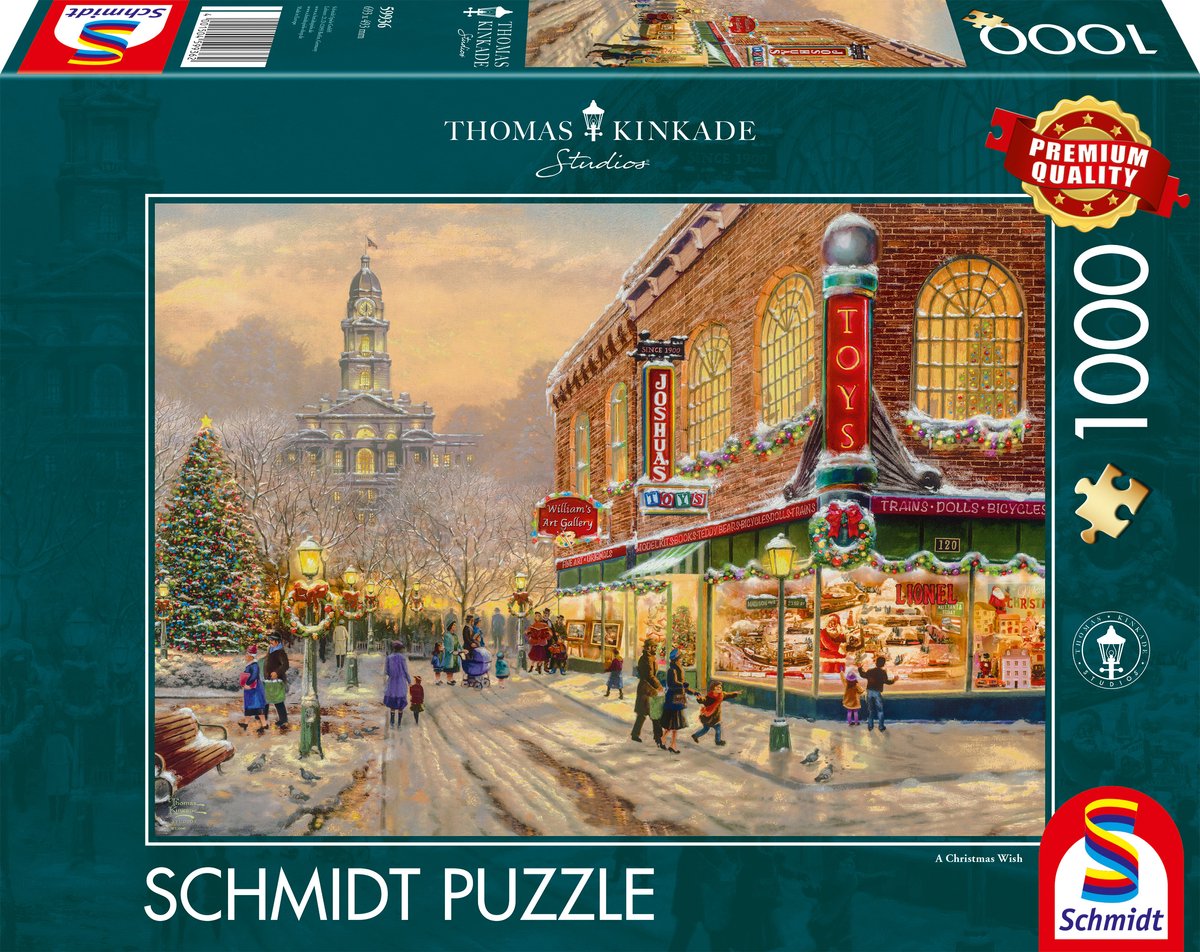 Schmidt - puslespil - et juleønske - thomas kinkade studios - 1000 brikker - voksne - fra 12 år