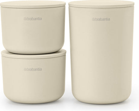 Brabantia renew opbevaringskrukkesæt - 3-delt - blød beige
