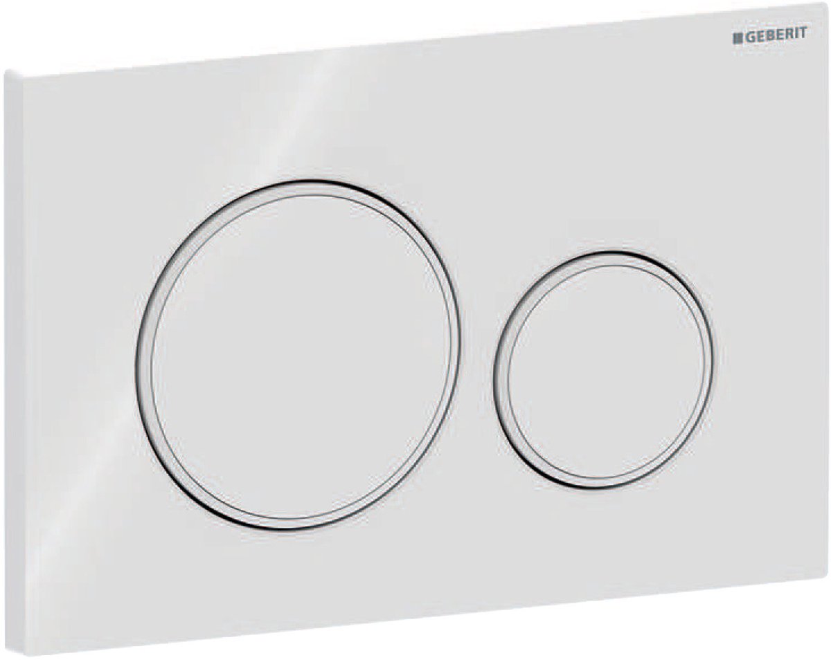 Geberit sigma20 kontrolpanel - 2-knaps skyl - runde knapper - hvid mat hvid