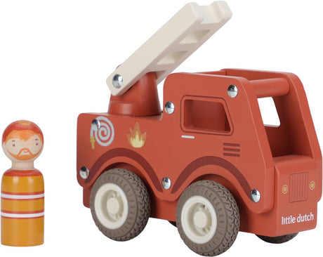 Little dutch brandweerwagen inclusief pegdoll – hout