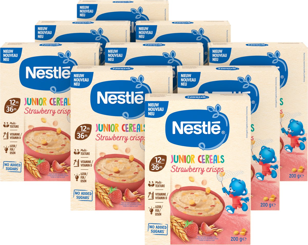 Nestlé junior korn jordbærchips 12+ 9x200g