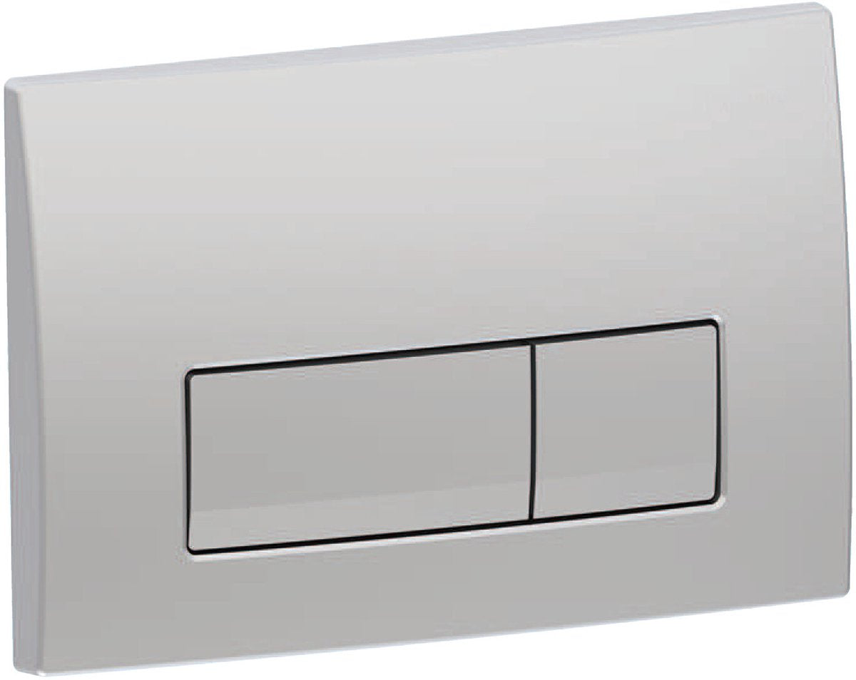 Geberit delta50 kontrolplade - 2-knaps skyl - rektangulære knapper - dobbelt skyl - mat krom (rustfrit stål)