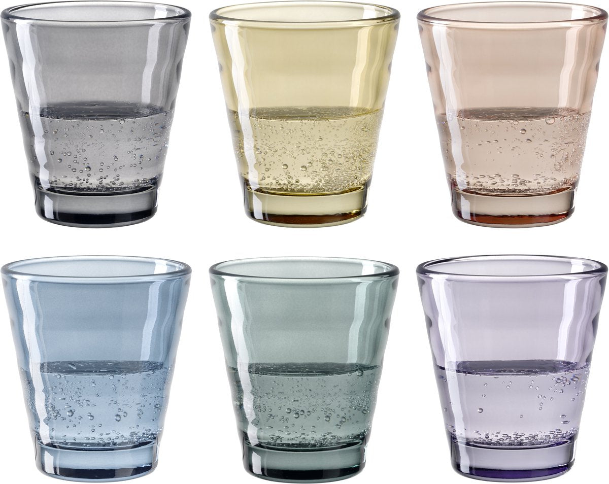 Leonardo verso juiceglas 210ml assorteret - sæt 6