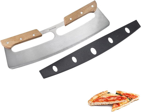 Westmark pizza gyngekniv pro – gyngekniv til pizzaer, ideel til ubesværet skæring af pizza eller tarte flambée – rustfrit stål, træ