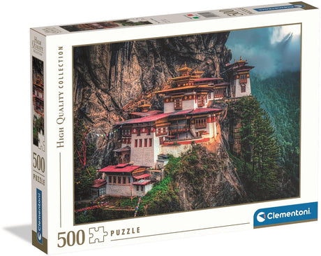 Ty Clementoni tigerens rede - kloster i Himalaya - puslespil 500 brikker voksne - puslespil HQC højkvalitets samling fra 10 år