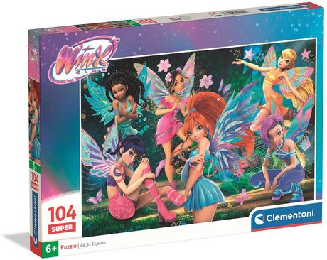 Clementoni - puslespil - 104 brikker - winx club - super - fra 7 år