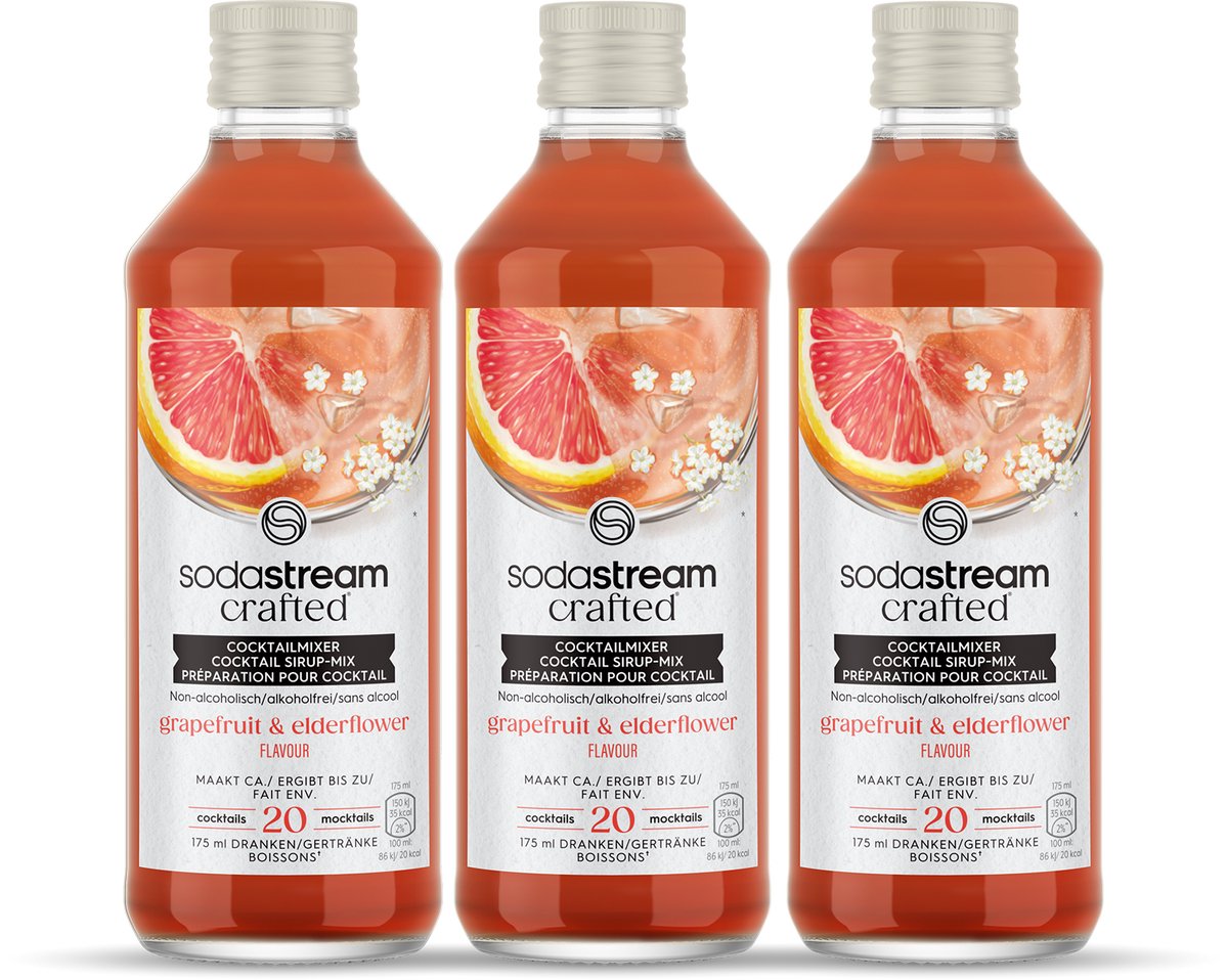 Sodastream fremstillede blandere hyldeblomst grapefrugt sirup - 3 stk