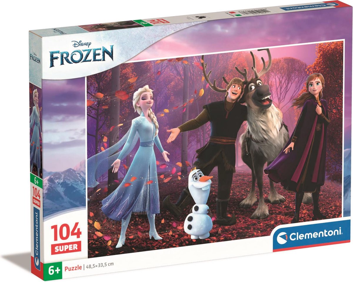 Clementoni - puslespil - 104 brikker - frossen disney - børnepuslespil - fra 6 år