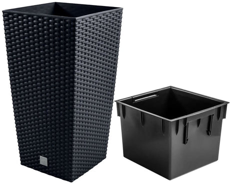 Prosperplast rato square - urtepotte - antracit - slank form - slidstærkt materiale - 40x40x75 cm