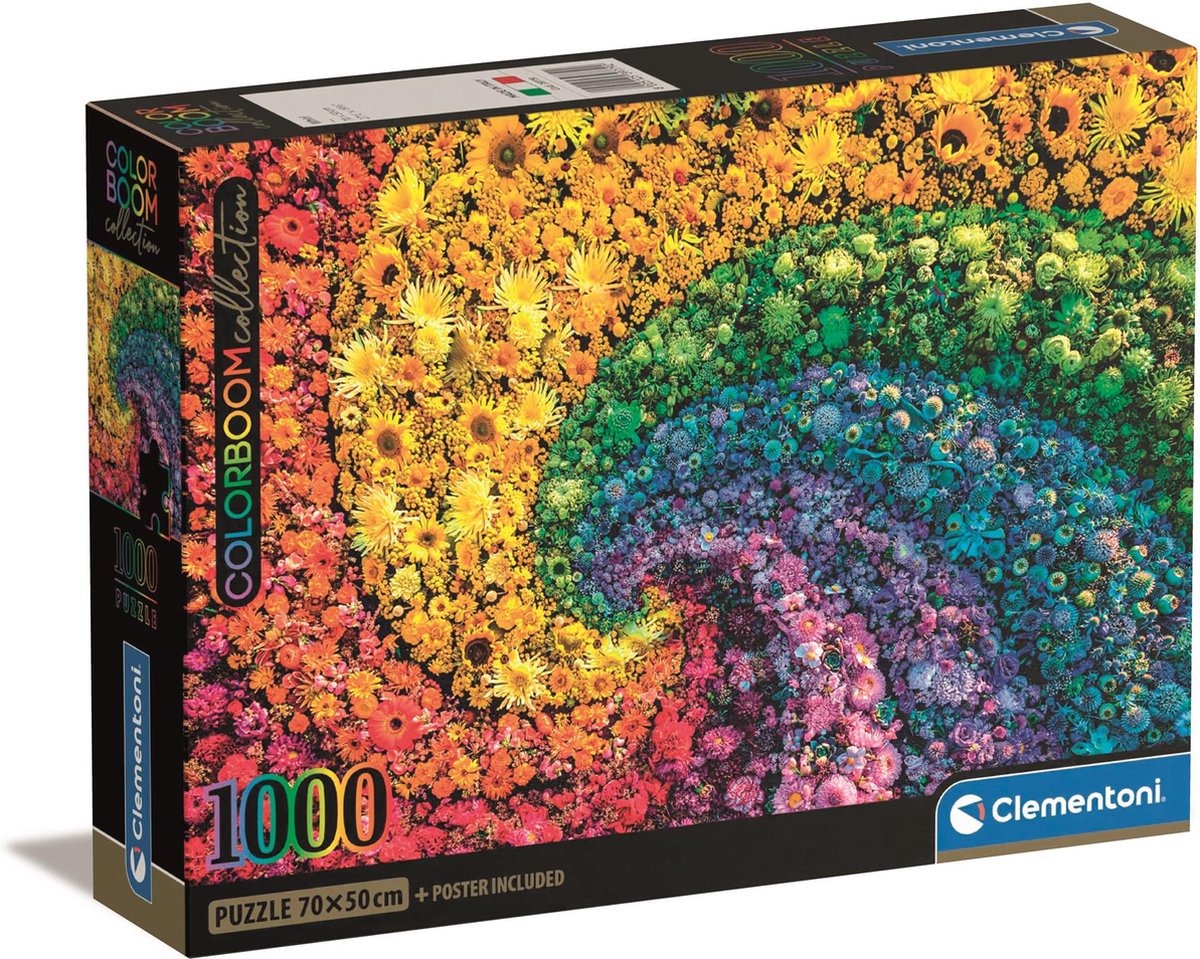 Clementoni - puslespil - 1000 brikker - hvirvel - colorboom - puslespil for voksne - speciel serie