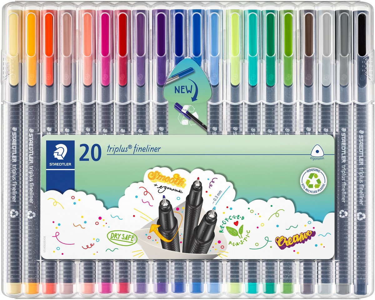 Staedtler triplus fineliner - æske 20 stk