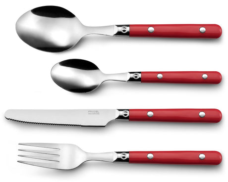 Amefa bestiksæt saxo rød bicolor 16 dele (25 cm)
