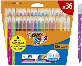 Bic kids kid couleur tuscher - udvalg af farver - pakke med 36 stk