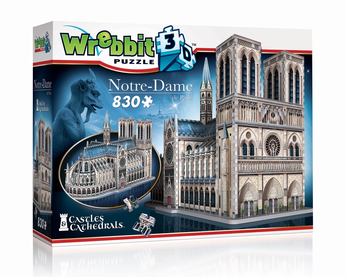 Wrebbit notre-dame de paris - 3d puslespil - 830 brikker