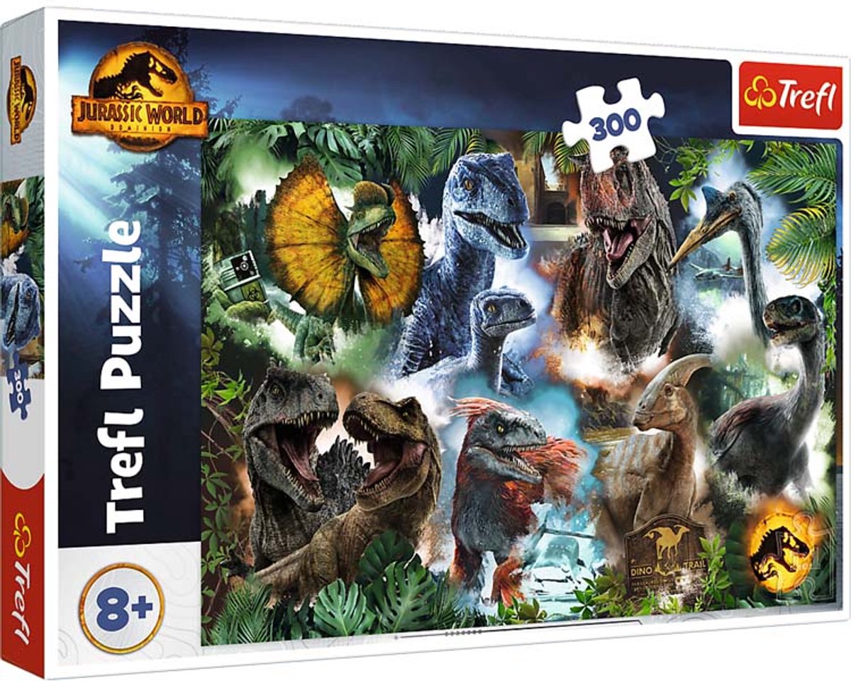 Trefl puslespil jurassic world - 300 brikker - dinosaurer til børn.