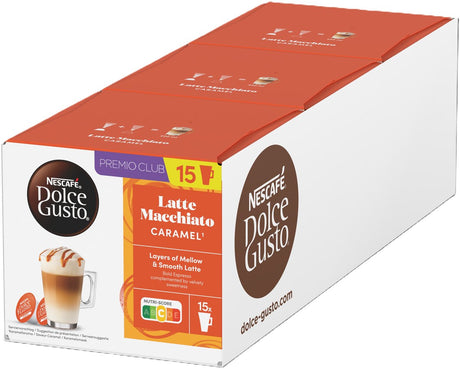 Nescafé dolce gusto kapsler latte macchiato karamel - 90 kaffekopper til 45 kopper kaffe