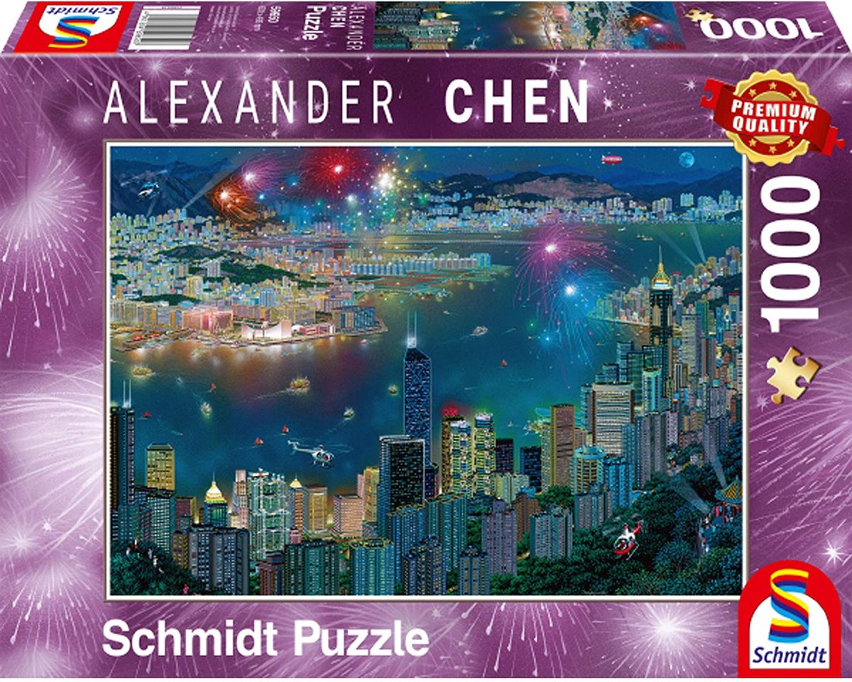 Schmidt fyrværkeri over Hong Kong, 1000 brikker puslespil