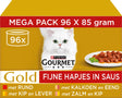 Gourmet guld fine snacks i sauce - kattemad vådfoder - fiskekød - 96 x 85 g