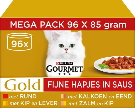 Gourmet guld fine snacks i sauce - kattemad vådfoder - fiskekød - 96 x 85 g