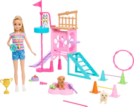 Barbie stacie forhindringsbane hvalpe - med 3 hvalpe - dukke