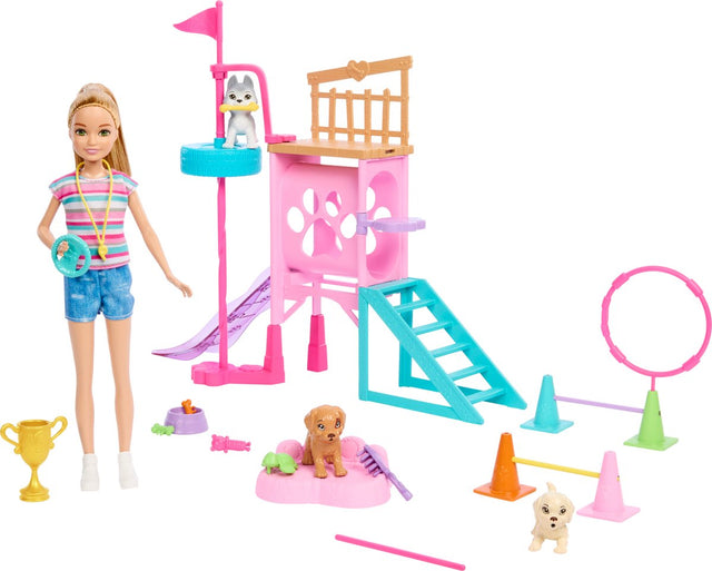 Barbie stacie forhindringsbane hvalpe - med 3 hvalpe - dukke