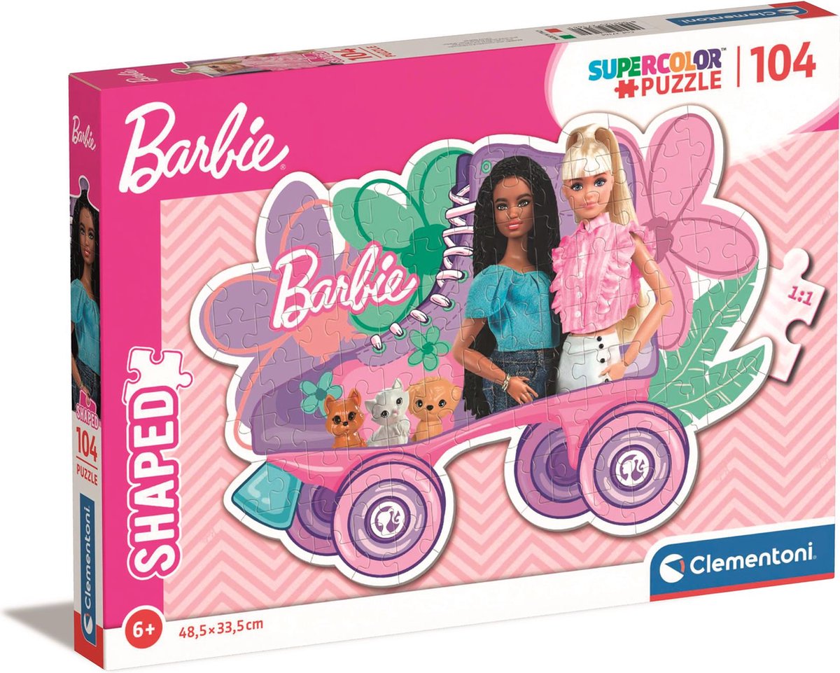Clementoni - puslespil - 104 brikker - barbie - børnepuslespil - fra 6 år