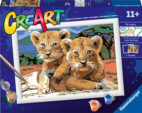 Ravensburger Creart Maleri på nummer - Kleine Leeuwenwelpjes