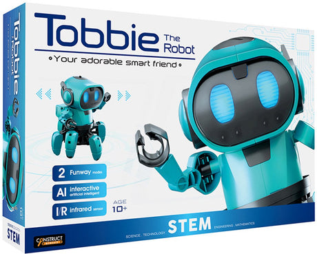 Konstruer og skab konstruktion skab tobbie robotten blå - eksperimentsæt - robotbyggesæt - programmerbar - ai robot
