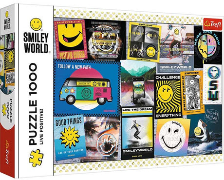 Trefl puslespil 1000 brikker - smiley - live positive! munter puslespil sjov.