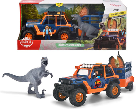 Dickie dino jeep med trailer legesæt