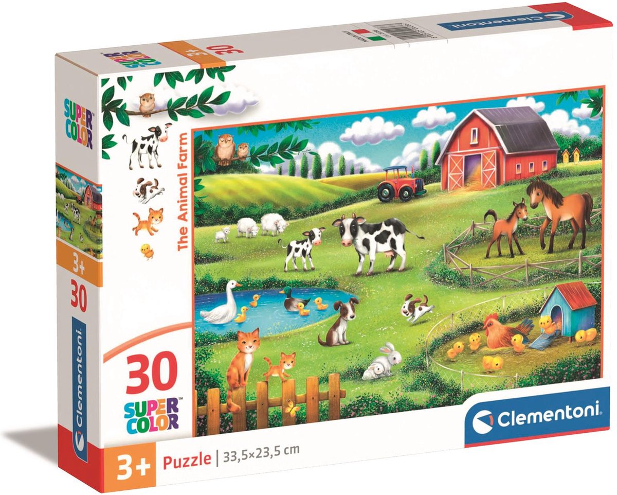 Clementoni - børnepuslespil - 30 brikker - gård - puslespil fra 3 år