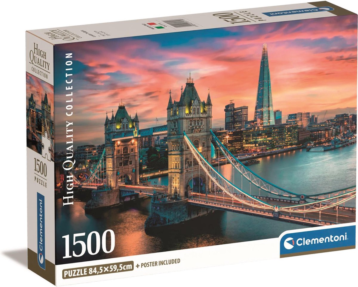 Clementoni - puslespil - 1500 brikker - london twilight - puslespil for voksne