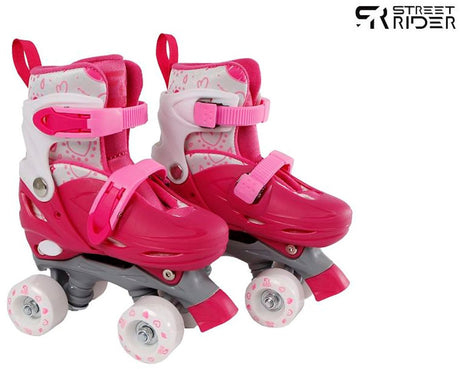 Street Rider Roller Skates Pink justerbar, størrelse 27-30