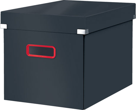 Leitz click store stor opbevaringsboks - 80 % genbrugspap - 32 x 31 x 36 cm (BxHxD) - sammenfoldelig opbevaringsboks med låg - fløjlsgrå