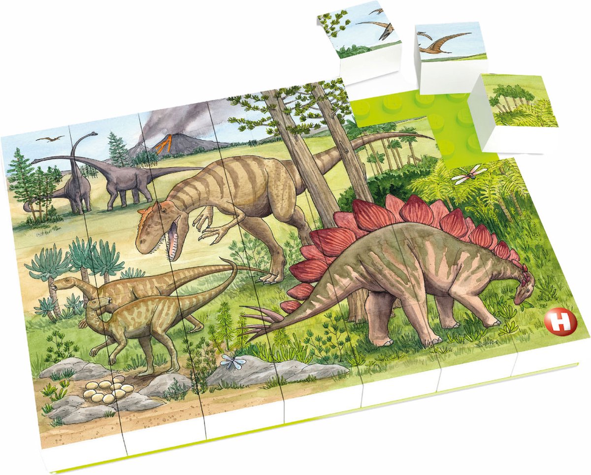 Hubelino blok puslespil dinosaur verden - 35 stk.