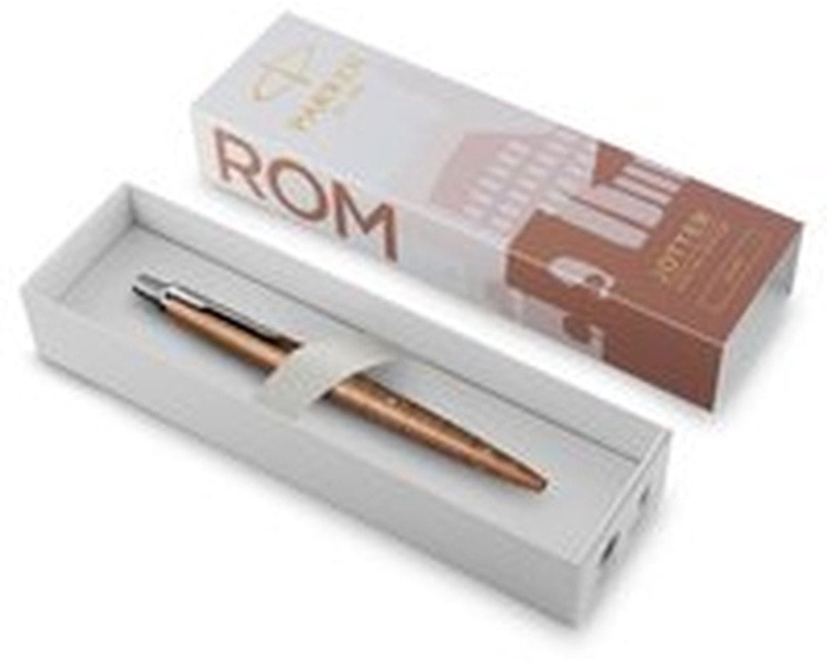 Parker jotter kuglepen | specialudgave | rom bronze med krom finish | blåt blæk | gaveemballage