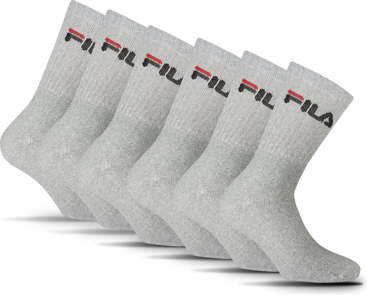 Fila crew sportsstrømper - str. 43 46 - 6 pack - grå
