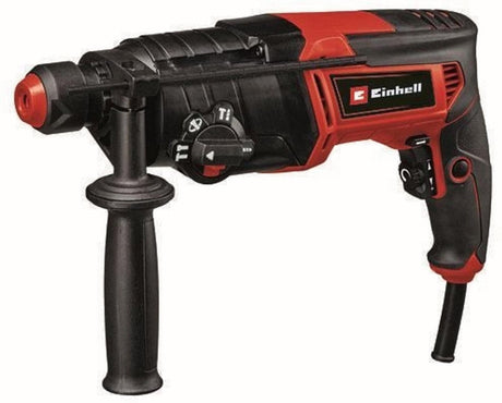 Einhell elektrisk slagboremaskine TC-RH 800 4f - 800 W - antal slag 4.500 min - 2,6 år - SDS-plus - pneumatisk slag - 4 funktioner: borehammer boring mejsling med eller uden mejsellås - inkl. transport- og opbevaringskuffert