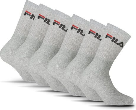 Fila crew sportsstrømper - str. 35 38 - 6 pack - grå